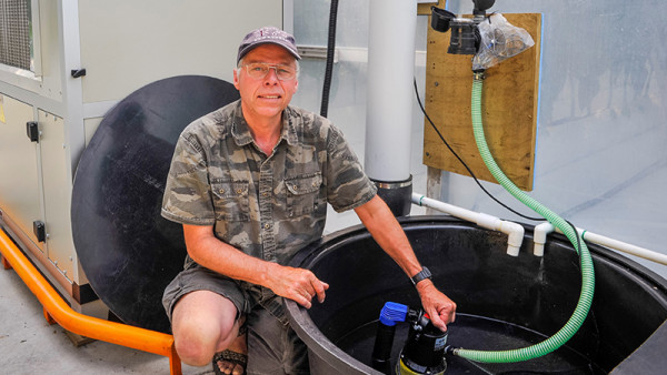 Southern Belle owner Frans de Jong with the dehumidifier that he has had installed.